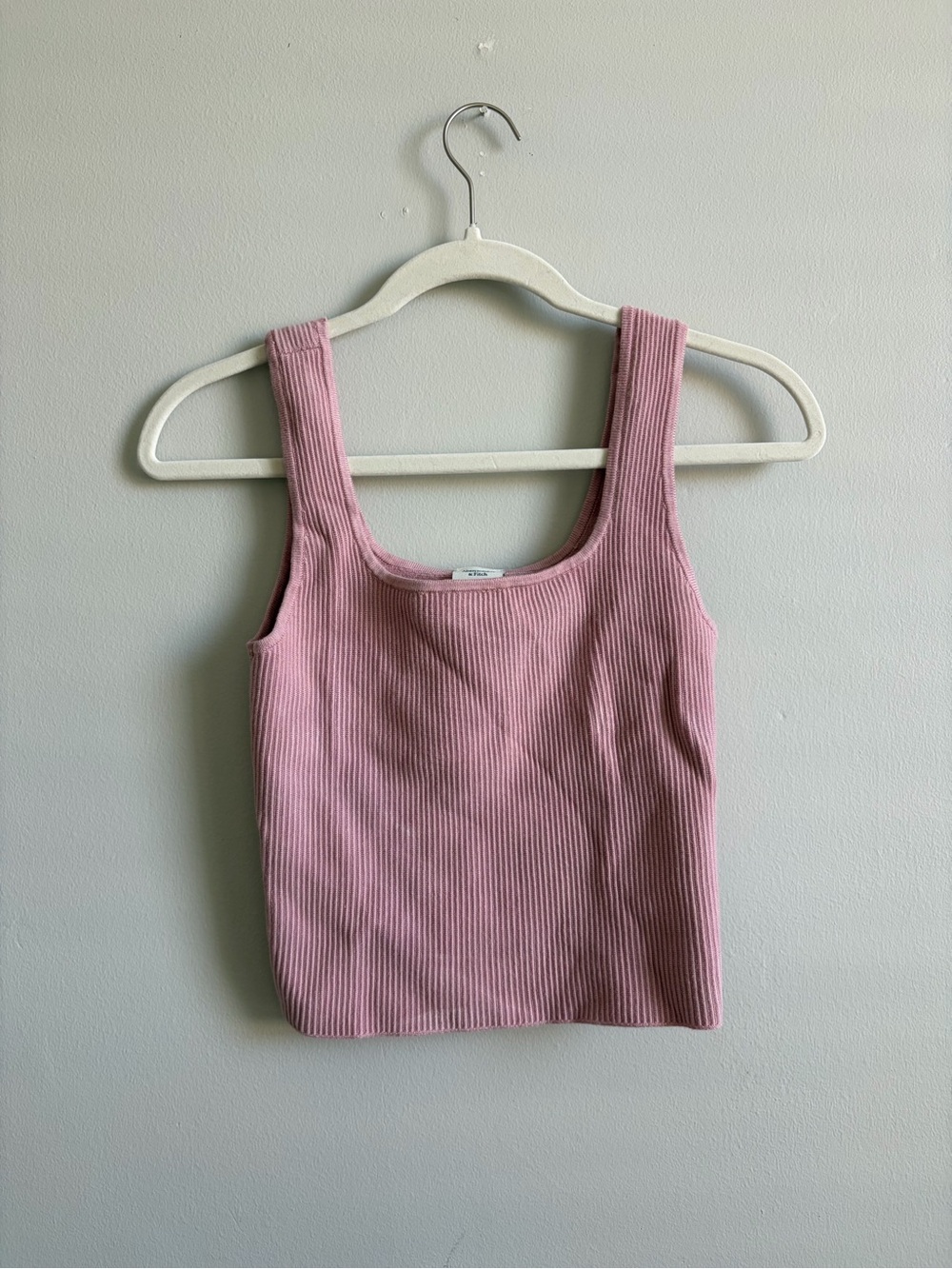 Abercrombie Ribbed Square-Neck Tank Top - Pink